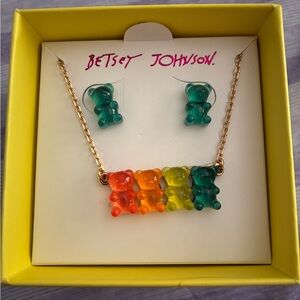 Betsey Johnson Gummy Bear Necklace and Earrings Set
